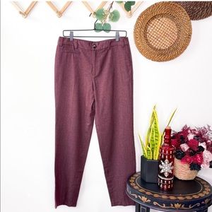 Zara Trafuluc Burgundy Pinstripe Trousers Size Medium